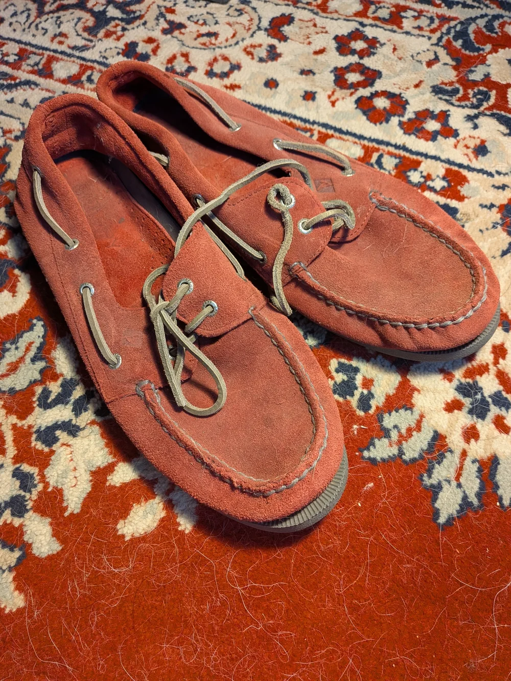 Sperry Top-siders Red Suede Boat Shoes